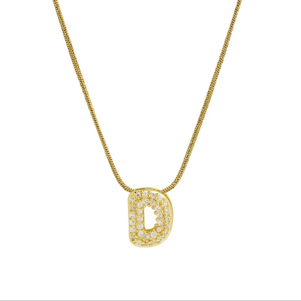 Gold Initial 'D' Pendant Necklace